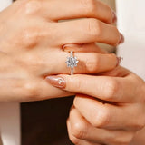 Radiant Sunflower Lab-Grown Diamond Ring (18K White Gold & Platinum)