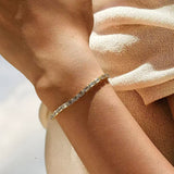 18K Yellow Gold Bezel-Set Emerald-Cut Lab-Grown Diamond Bracelet