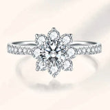 Radiant Sunflower Lab-Grown Diamond Ring (18K White Gold & Platinum)