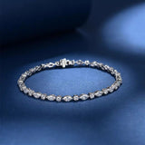 Product Description: Alternating Marquise-Cut Lab-Grown Diamond Bracelet