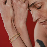 18K Yellow Gold Bezel-Set Emerald-Cut Lab-Grown Diamond Bracelet