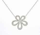Tibetan Gesang Flower Lab-Grown Diamond Necklace(18K White Gold & Platinum)