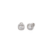 Halo Round 4 prong Lab Grown Diamond Stud Earrings (Pair)