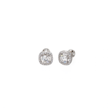 Halo Round 4 prong Lab Grown Diamond Stud Earrings (Pair)