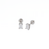 Emerald Shaped Lab Grown Diamond Stud Earrings