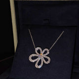 Tibetan Gesang Flower Lab-Grown Diamond Necklace(18K White Gold & Platinum)