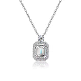 Elegant Perfume Bottle Emerald-Cut Lab-Grown Diamond Pendant Necklace