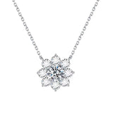 Radiant Sunflower Lab-Grown Diamond Necklace (18K White Gold & Platinum)