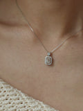 Elegant Perfume Bottle Emerald-Cut Lab-Grown Diamond Pendant Necklace