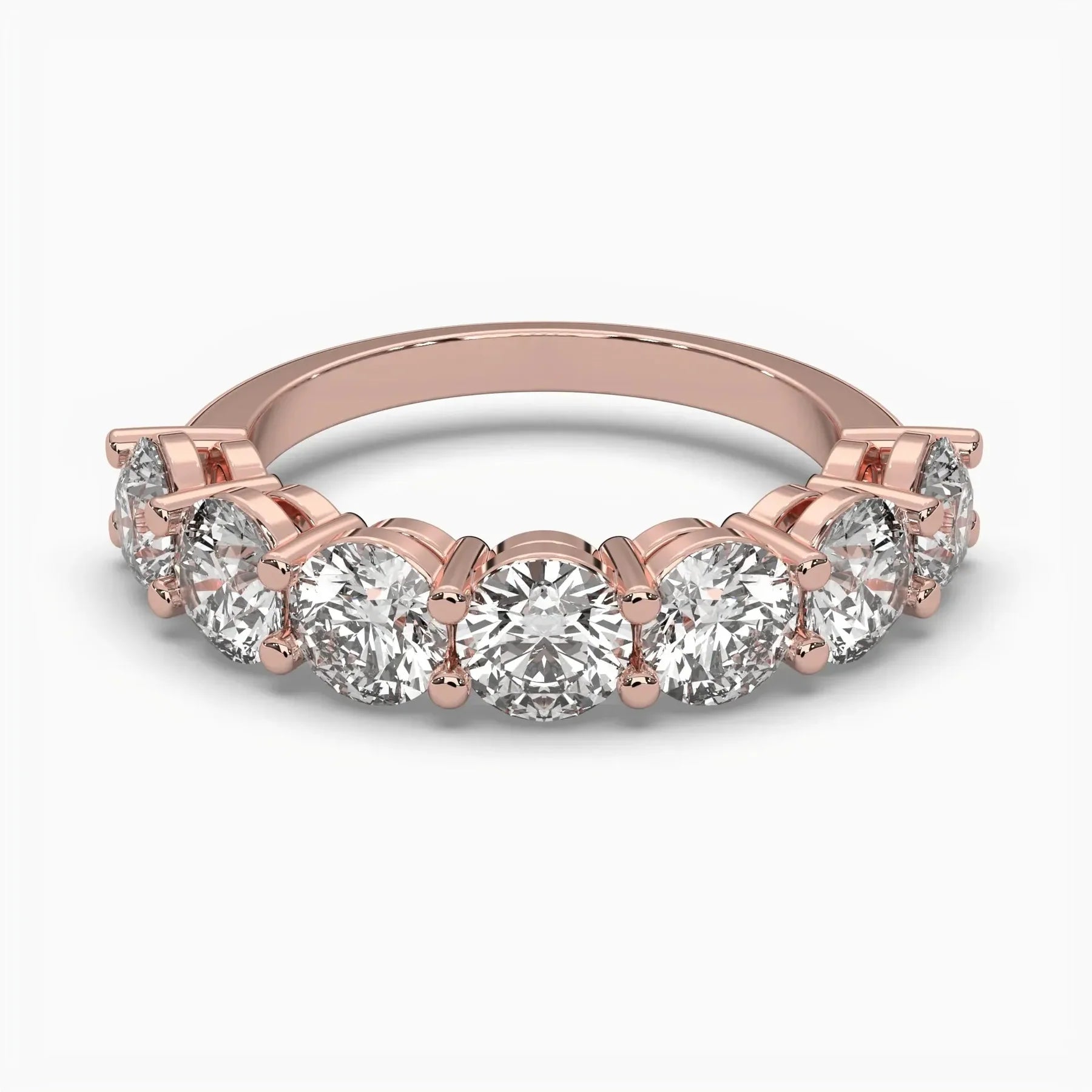 Round Half Eternity Wedding Band
