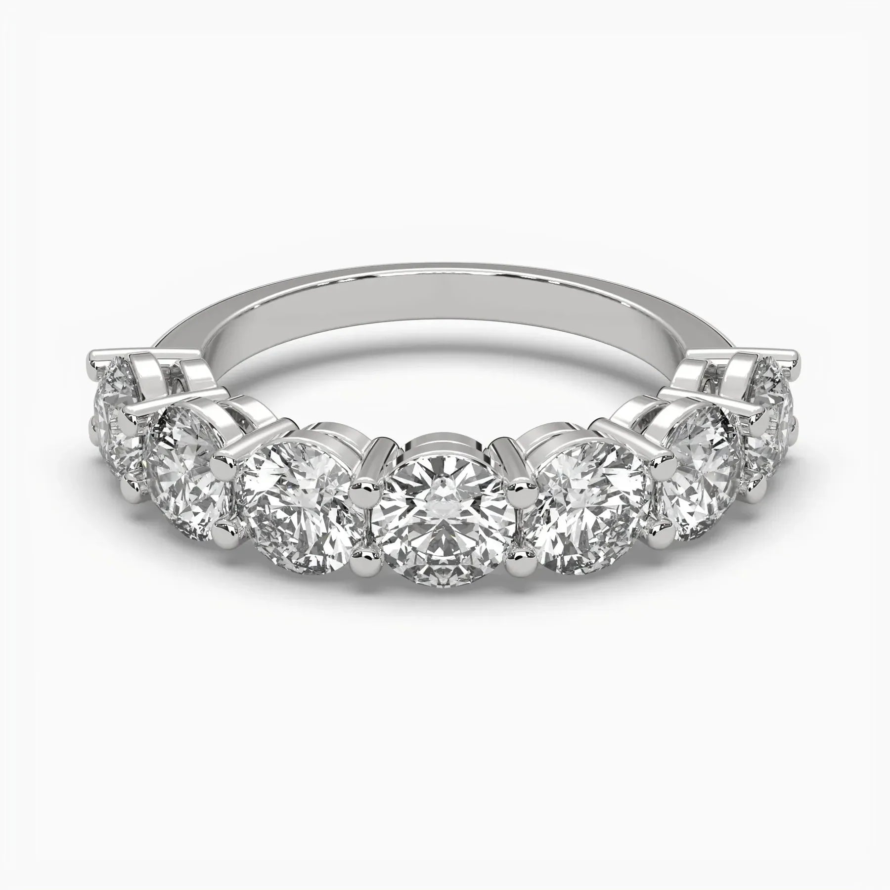 Round Half Eternity Wedding Band