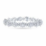 Blushing Sunflower Cluster Lab-Grown Diamond Bracelet (18K White Gold & Platinum)