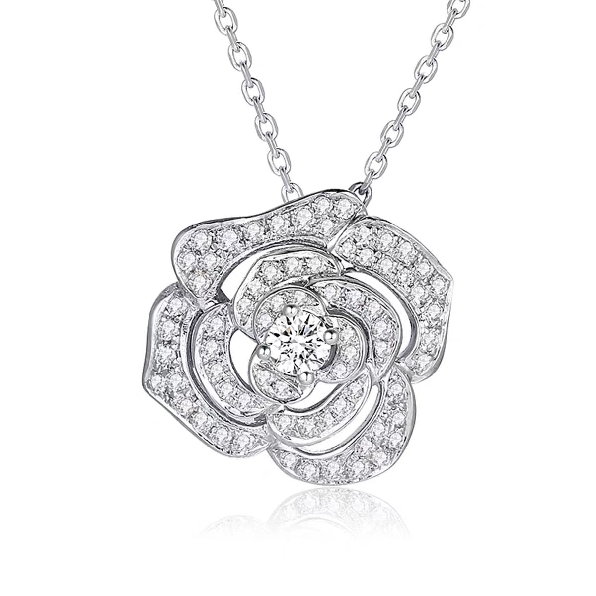 Blooming Rose Lab-Grown Diamond Necklace