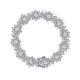 Blushing Sunflower Cluster Lab-Grown Diamond Bracelet (18K White Gold & Platinum)