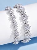 Blushing Sunflower Cluster Lab-Grown Diamond Bracelet (18K White Gold & Platinum)