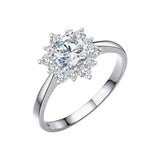 Radiant Sunflower Lab-Grown Diamond Ring (18K White Gold & Platinum)