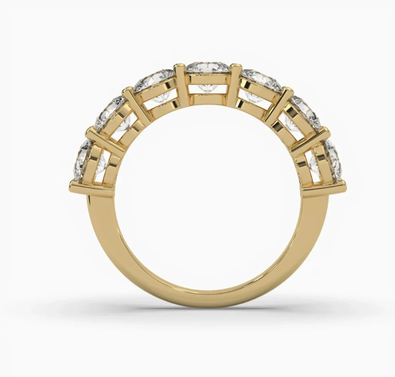 Round Half Eternity Wedding Band